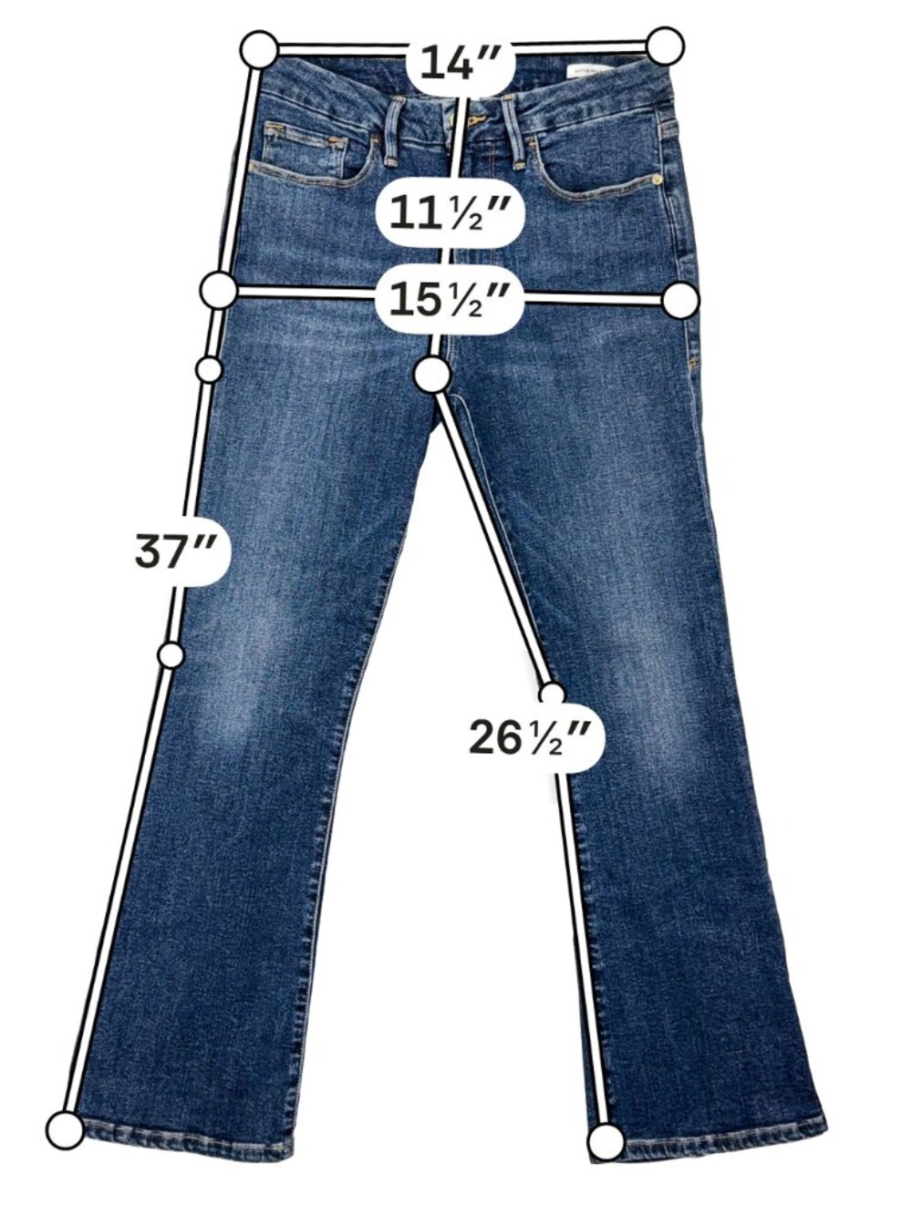 FRAME Le Crop Mini Boot Jeans 28 Kinlock Dark Blue Wash LCMB665 - Picture 3 of 13